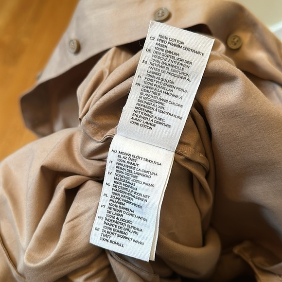 & Other Stories Workwear Boilersuit Tie Waist Straight Leg Jumpsuit Beige Sz4 - Picture 11 of 11